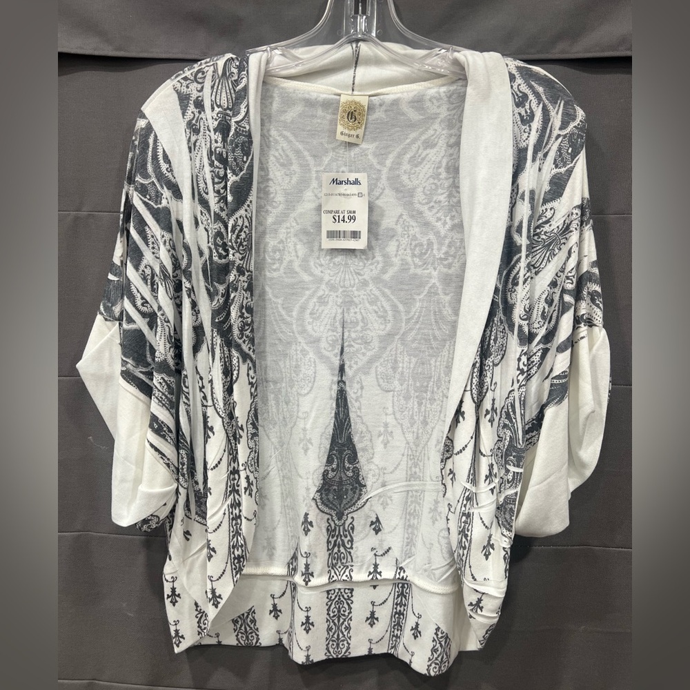 Ginger G Black and White Cardigan